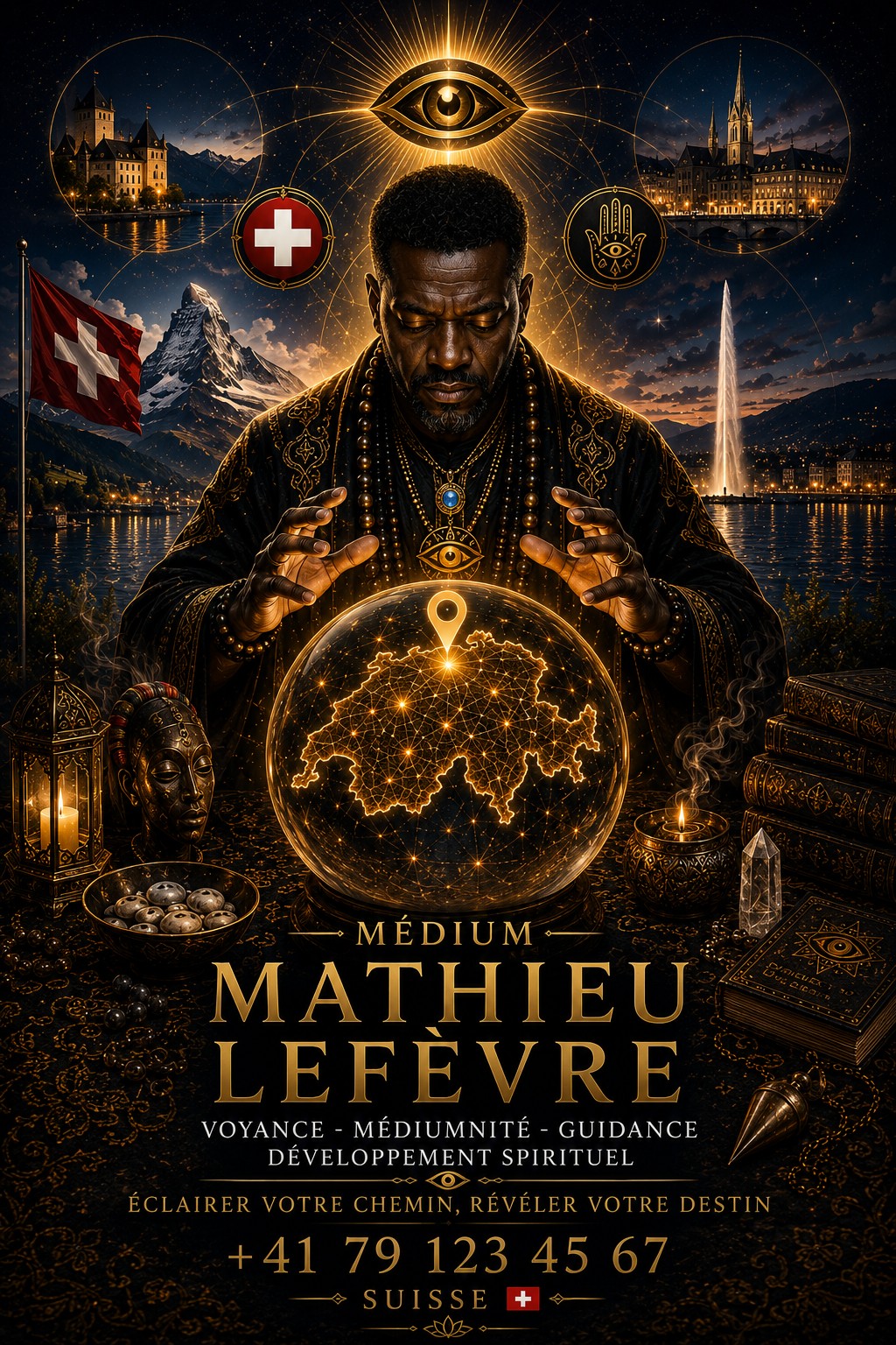 Portrait de Médium Mathieu Lefèvre, voyant marabout en Suisse